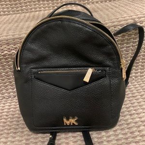 Michael Kors medium black leather backpack